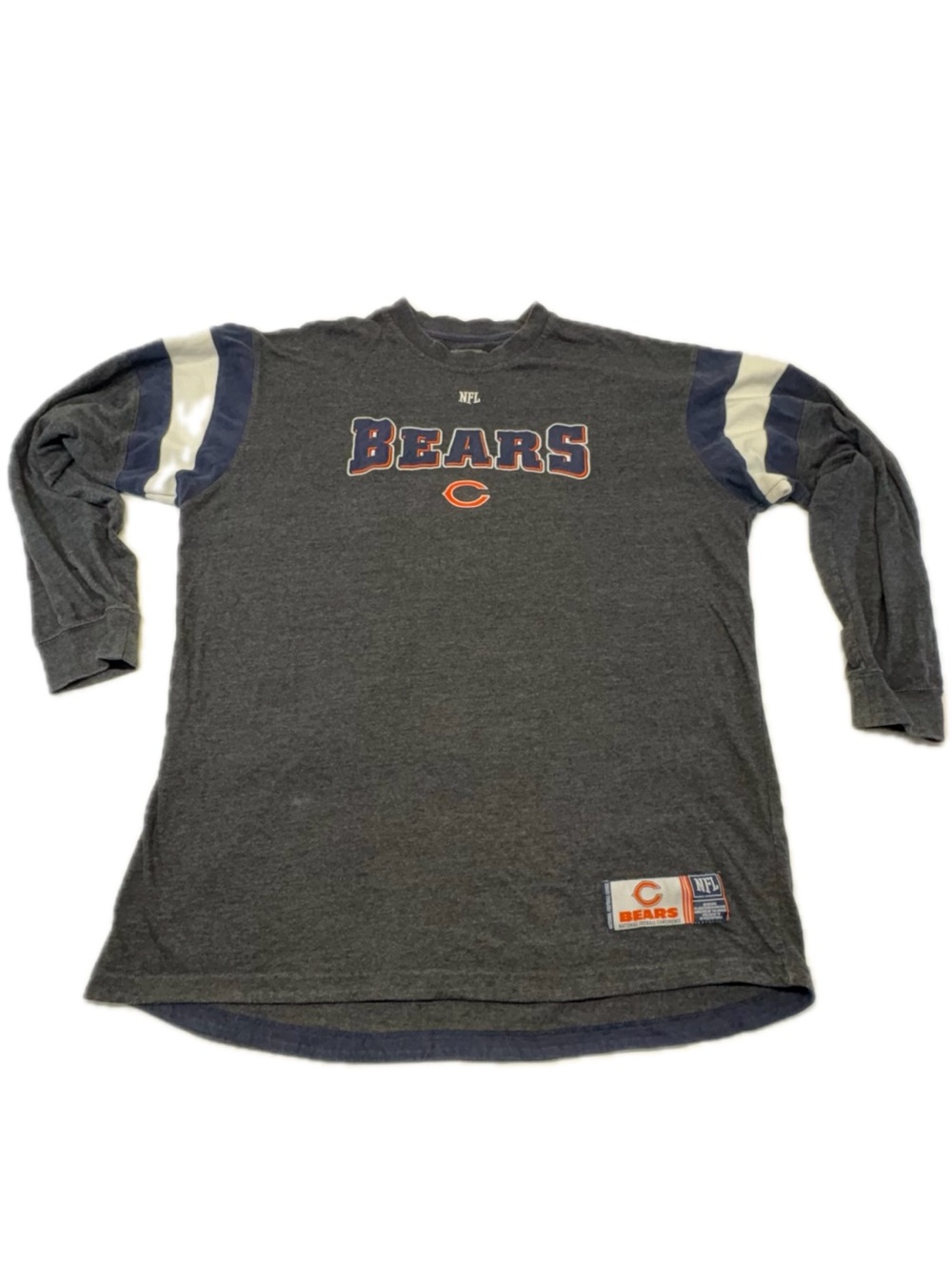 NFL Team Apparel Chicago Bears Charcoal Gray Long Sleeve Shirt Men XL